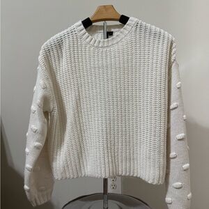 moon & madison Cream Textured Crew Neck Sweater